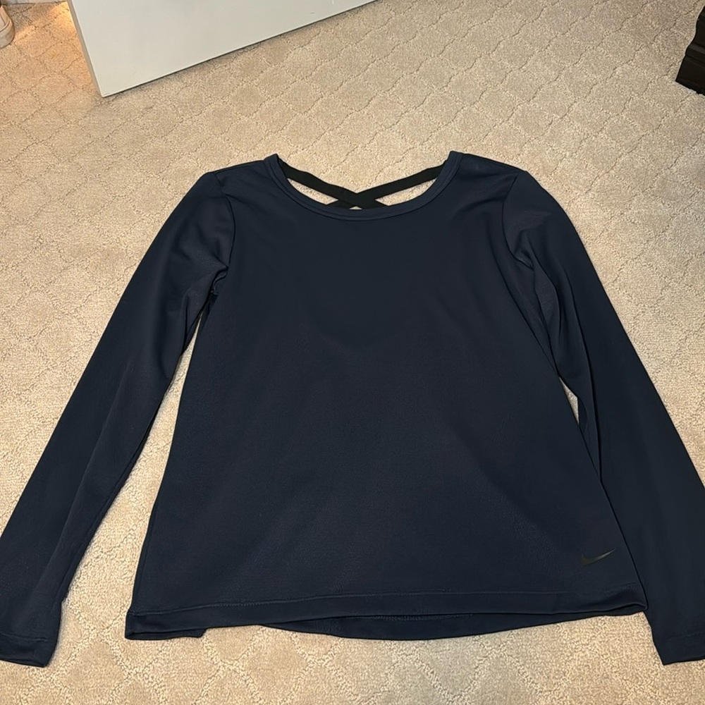 NIKE NAVY BLUE LONG SLEEVE SHIRT